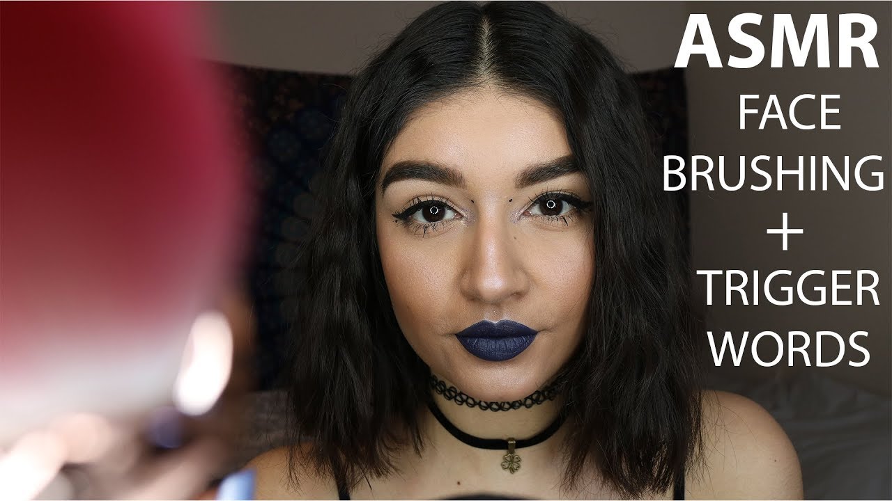 ASMR Face Brushing + Trigger Words || Tena ASMR ♡