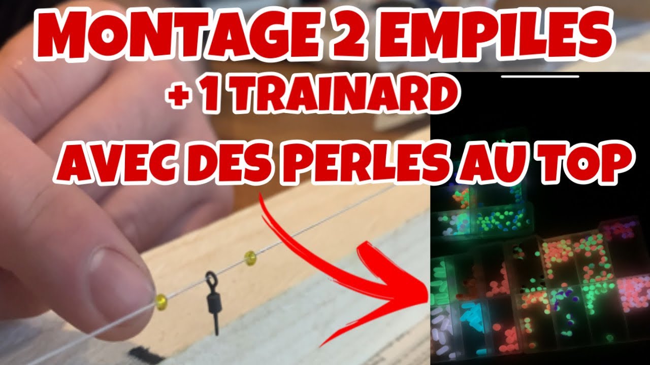 MONTAGE SURFCASTING 2 empiles + 1 traînard - avec des supers perles