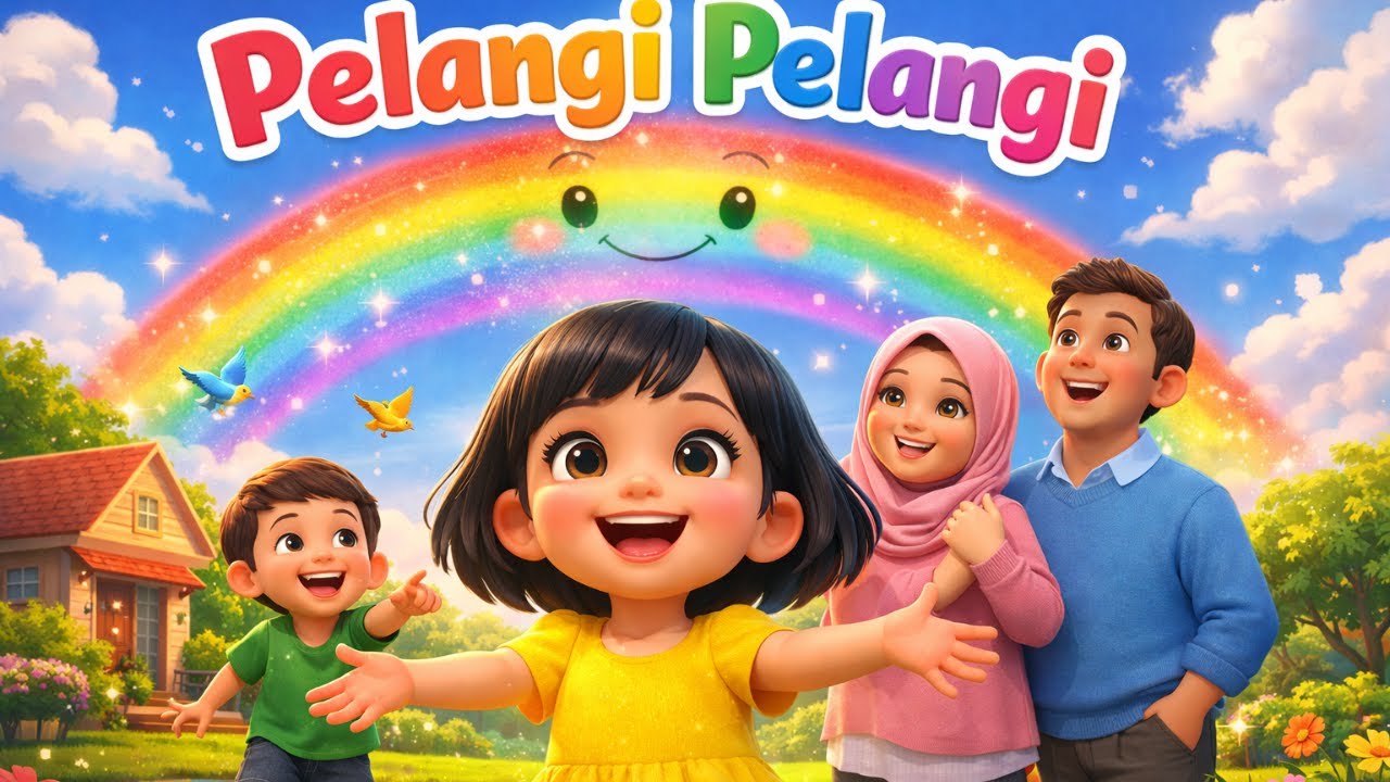 Pelangi-Pelangi 🌈 | Lagu Anak Ceria & Edukatif | Animasi 3D