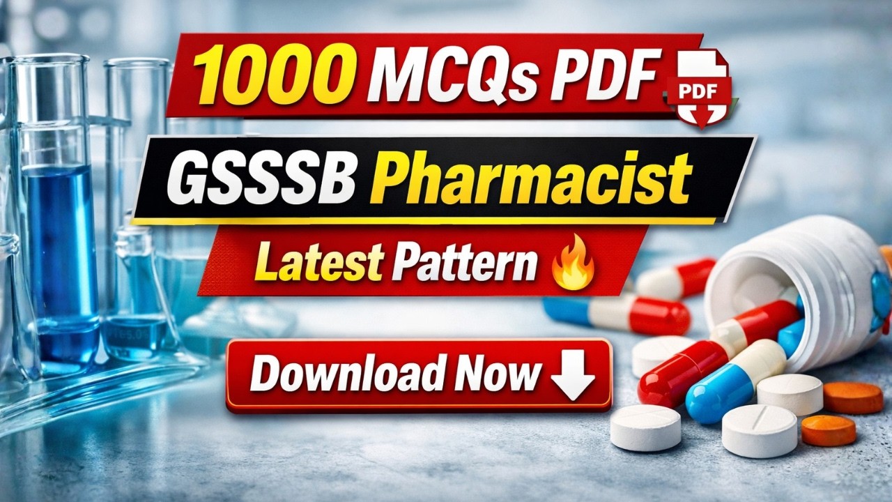 GSSSB Junior Pharmacist 1000 MCQs PDF 📚 Latest Pattern eBook Download