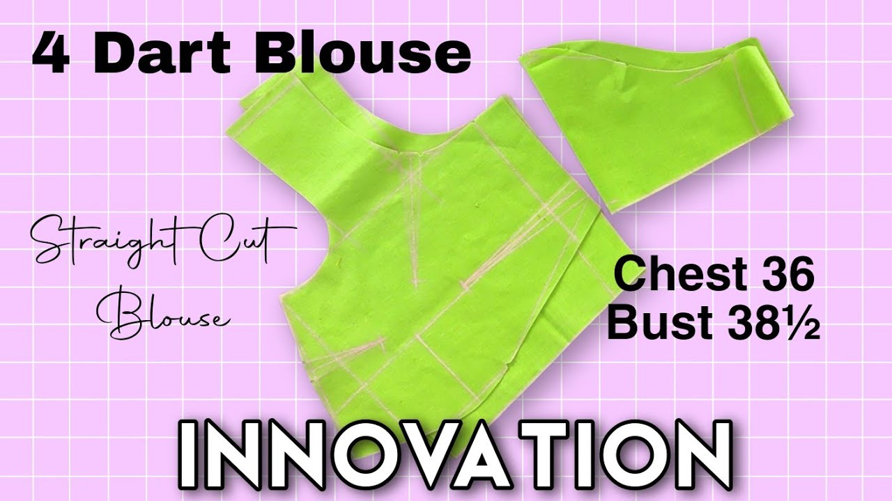 36 Size Blouse Cutting in Tamil | Straight Cut | 4 Dart Blouse | INNOVATION