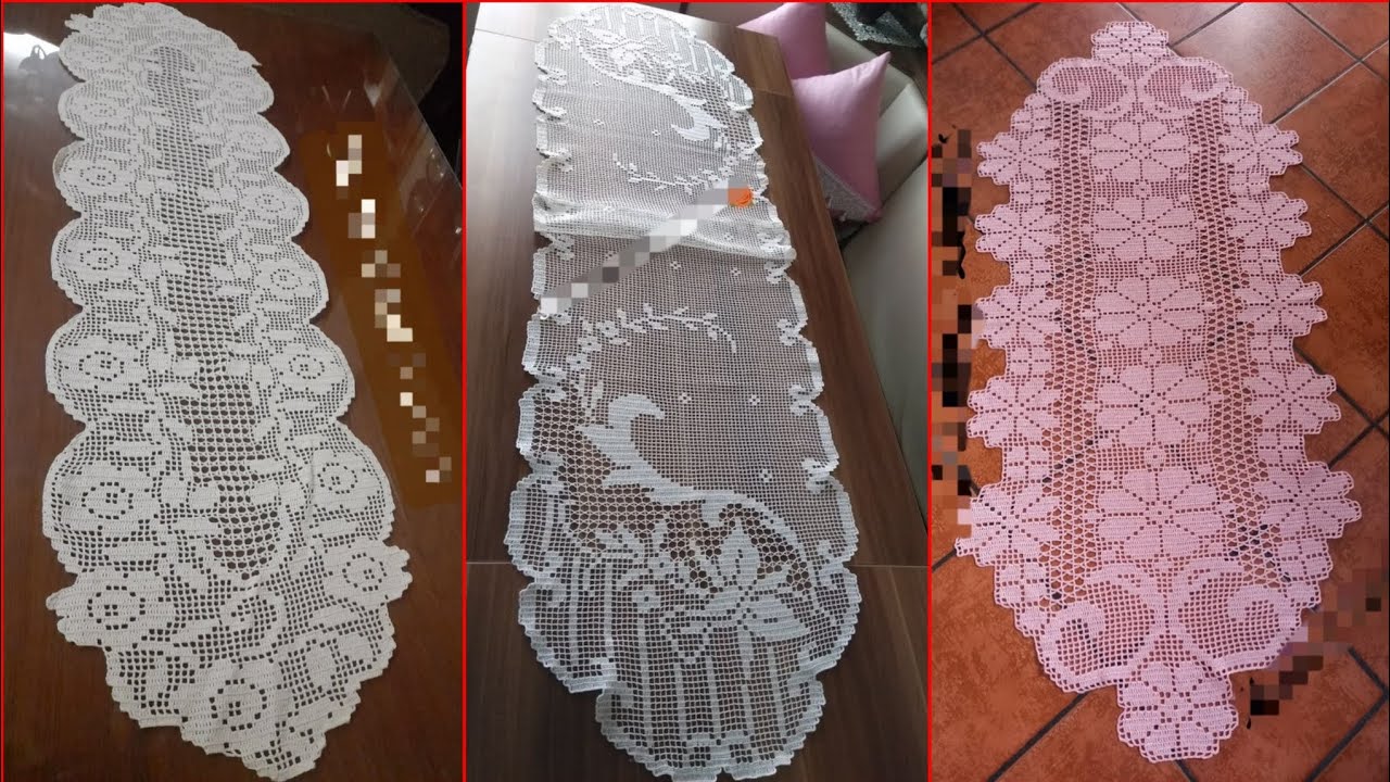120 различных идей для вязаных крючком скатертей-дорожек #сделайсам #декор #вязаниекрючком