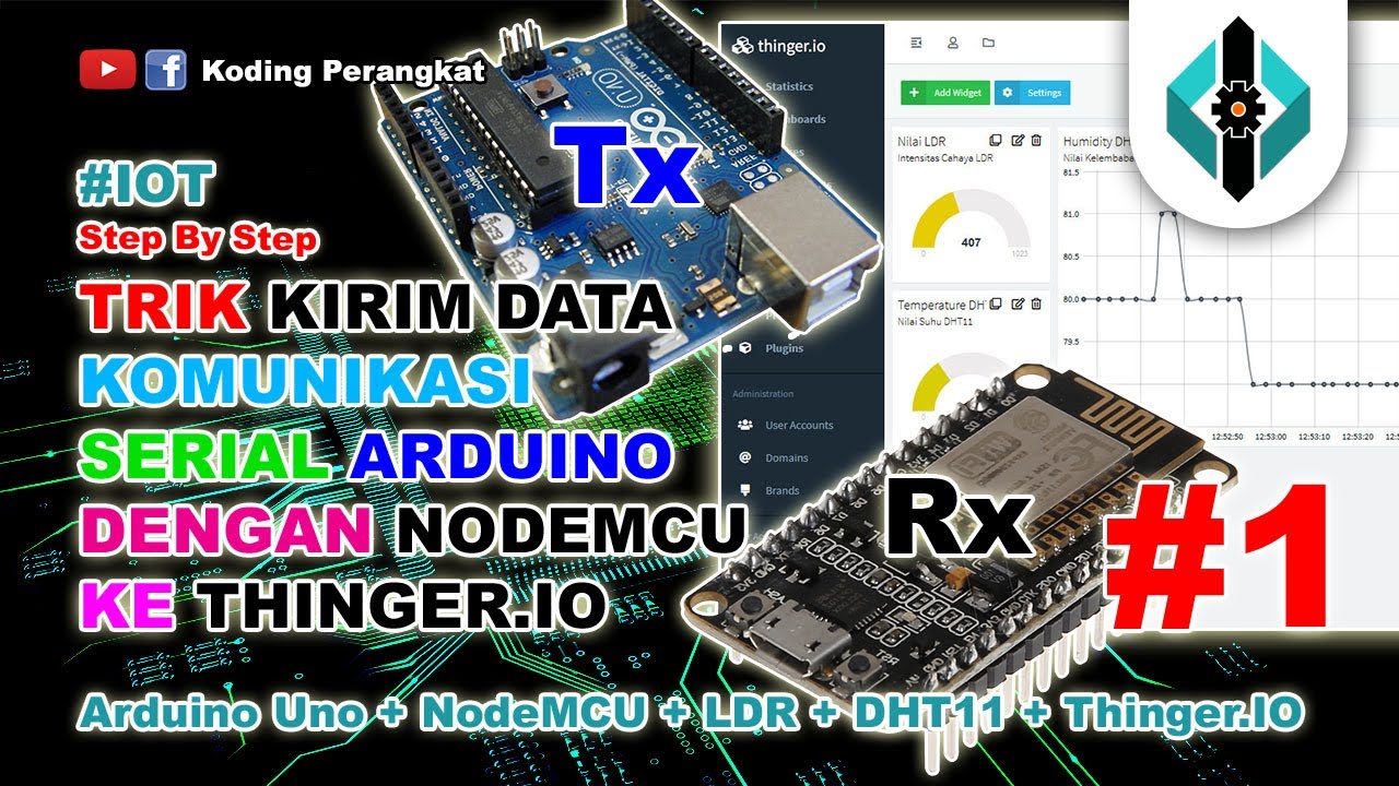 Part 1 - Trik Kirim Data Sensor Realtime  dengan Komunikasi Serial Arduino Nodemcu ke Thinger.IO