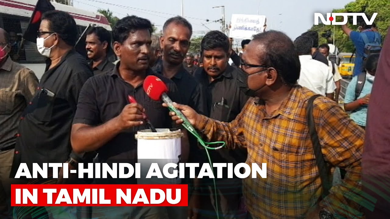 Anti-Hindi Agitation In Chennai As Language Row Heats Up