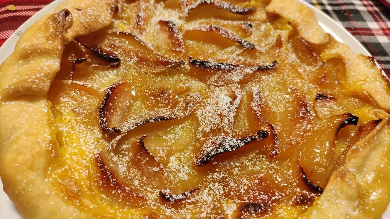 torta di mele velocissima,con pasta brisée crema pasticcera