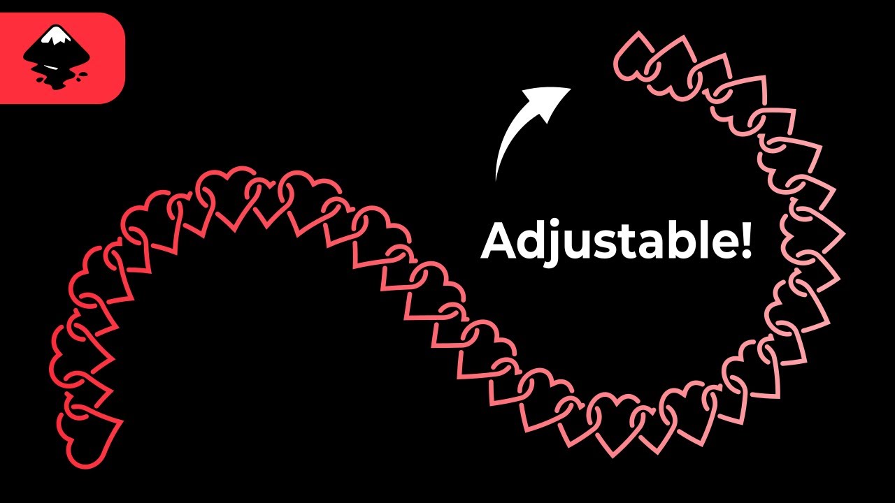 Easy Intertwined Heart Chain in Inkscape (Adjustable!)