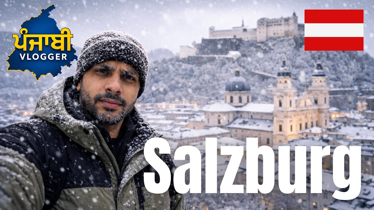 Ek tan eni thand uppro saadi gaddi da special pani khatam.  Road Trip to Salzburg, Austria 