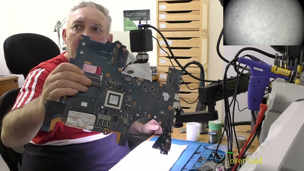 Réparation carte mère qui a déjà été remplacée en C.C et remplacement GPU GTX 980M