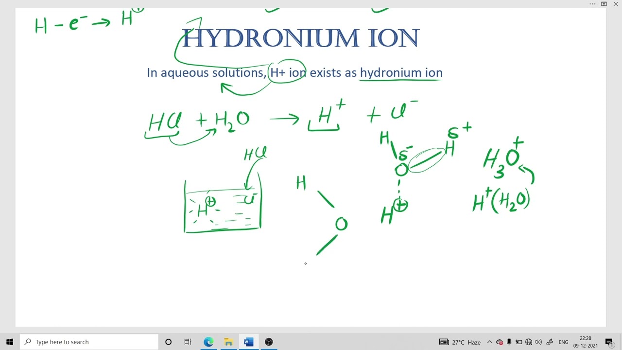 Hydronium ion or Hydroxonium ion Formula, Structure, Formation explained
