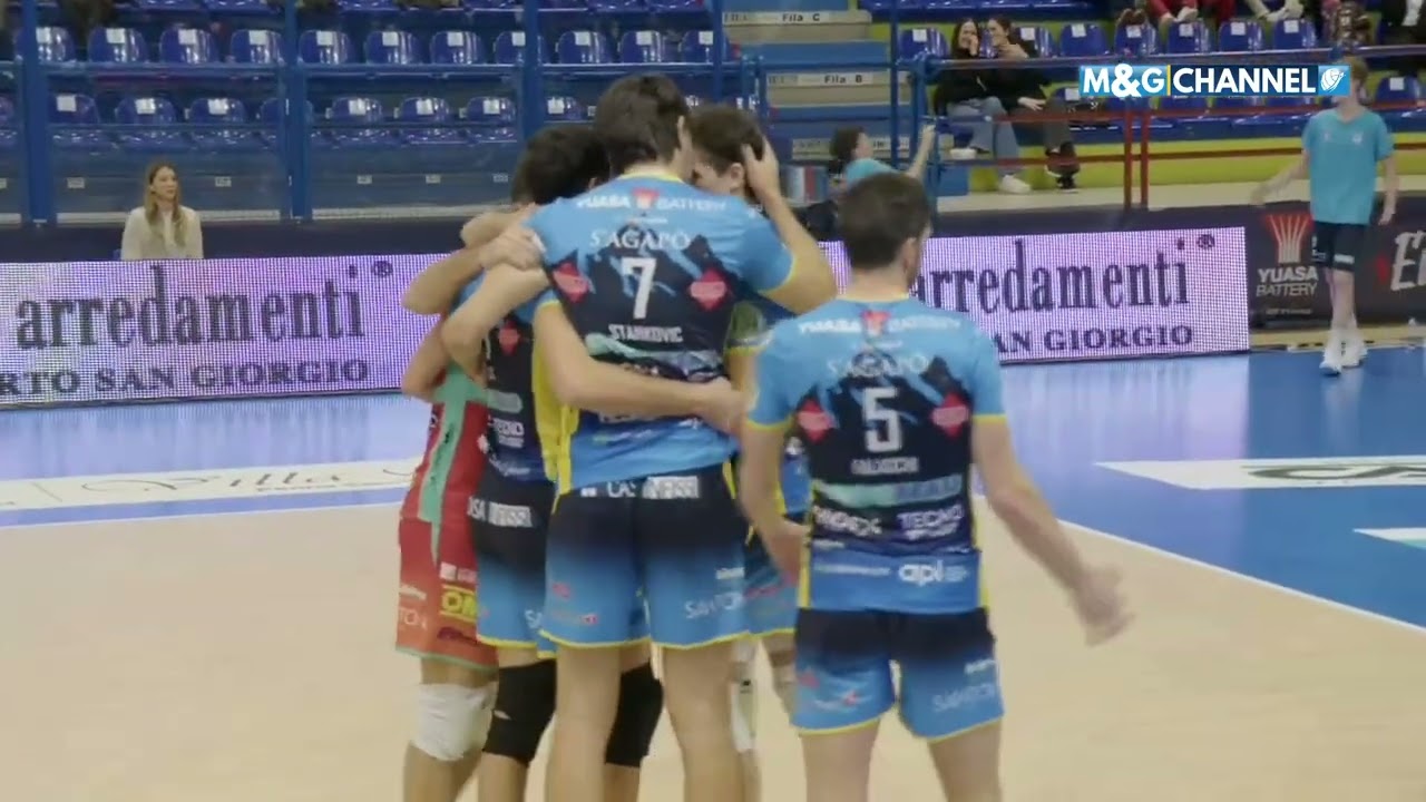 14a Giornata: Yuasa Battery Grottazzolina - Cisterna Volley 3-2. Highlights