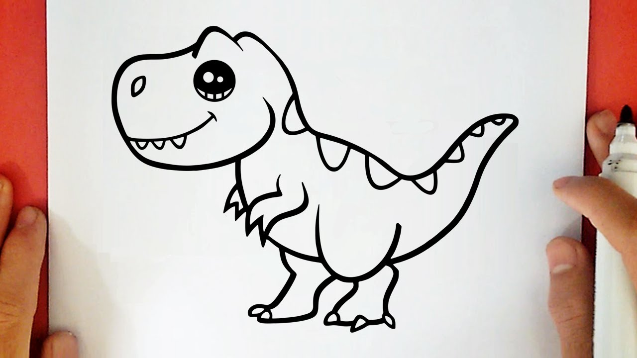 COME DISEGNARE UN DINOSAURO T-REX KAWAII