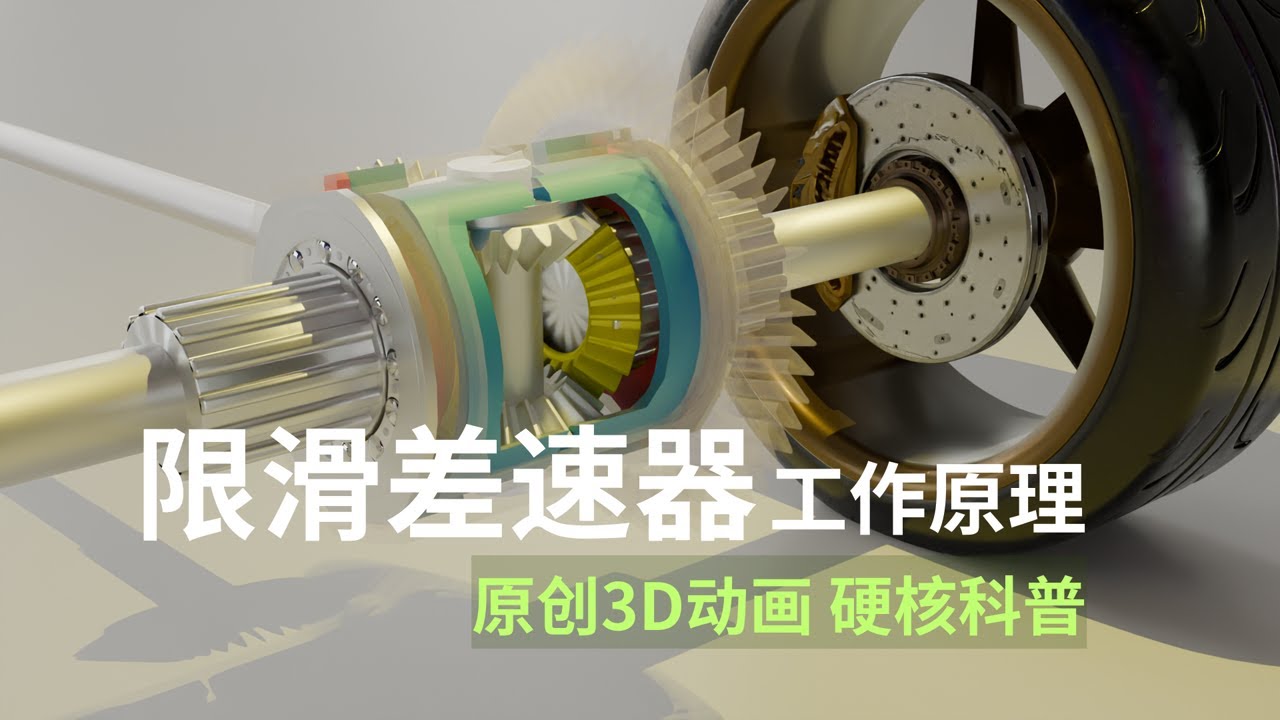 LSD限滑差速器3D原理 - 多磨片离合差速器，赛车为什么必须要有LSD限滑差速器