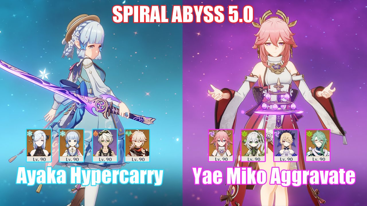 C0 Ayaka Hypercarry & C0 Yae Miko Aggravate | Spiral Abyss 5.0 | Genshin Impact