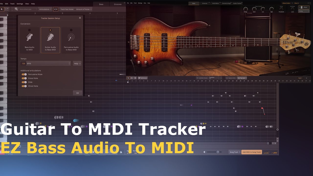 Record Audio to midi In EZ Bass