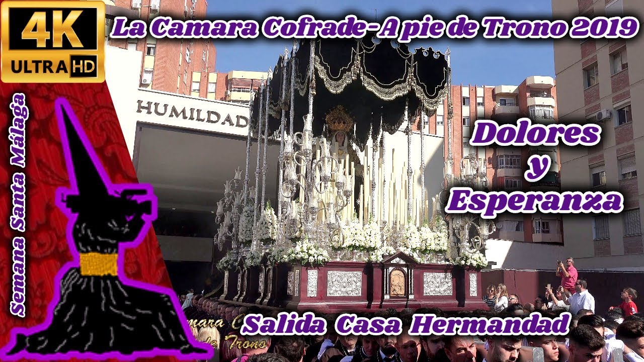 A PIE DE TRONO 2019: DOLORES Y ESPERANZA (HDAD Y PACIENCIA). SALIDA. SEMANA SANTA MÁLAGA 2019. 4K