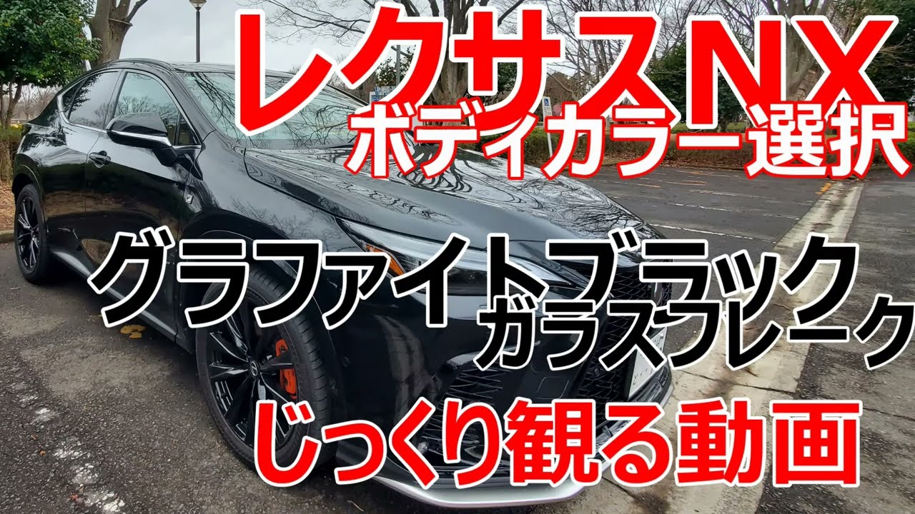 レクサスNX ボディカラー選択 グラファイトブラックガラスフレークをじっくり観る動画