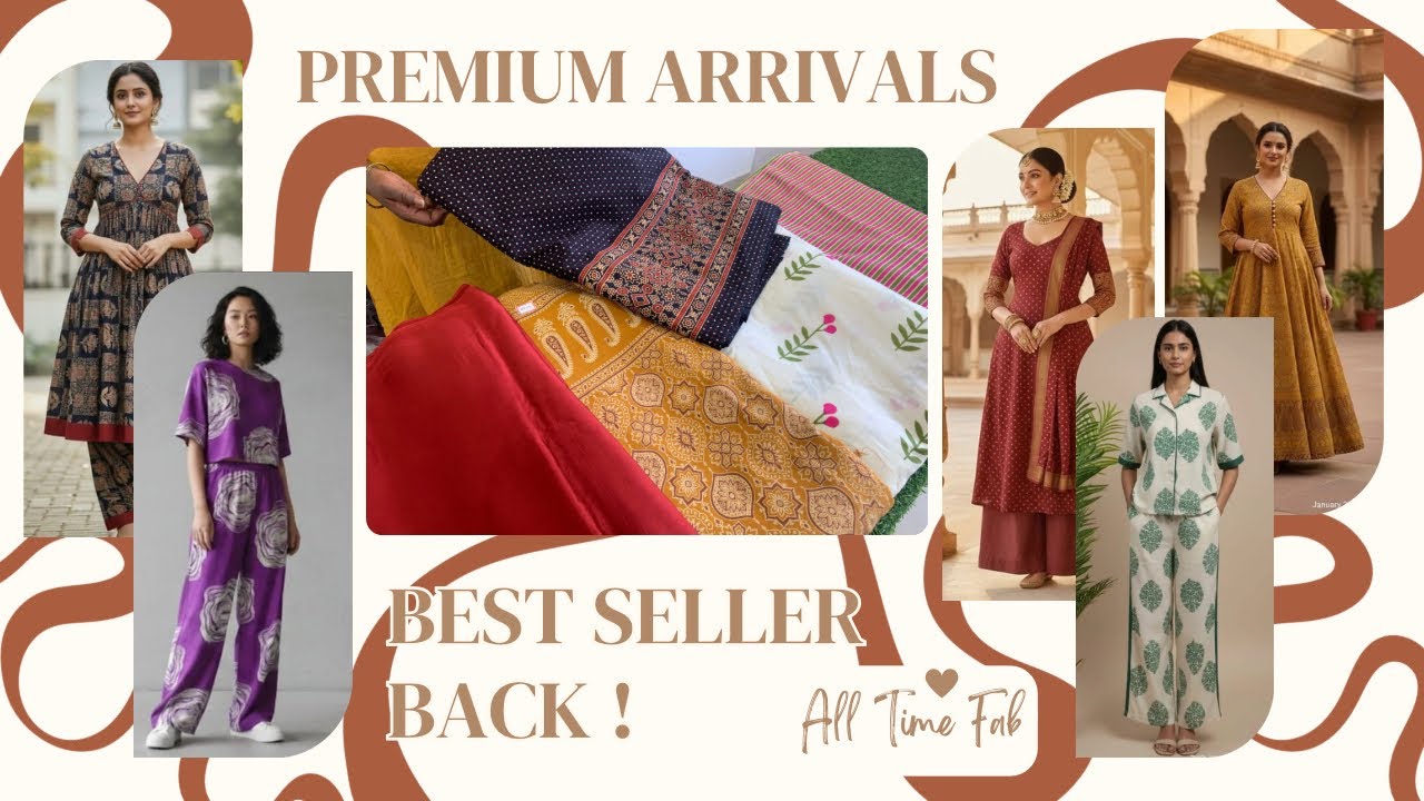 Latest Cotton & Silk Collection: Premium Ajrak Prints, Modal Silk & Best-Seller Blossom 🌸
