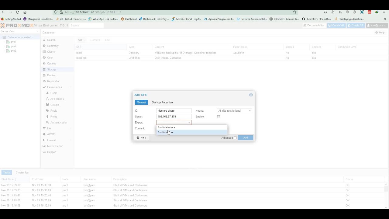 Membuat Storage Nfs pada Proxmox VE 7 - Cloud Computing
