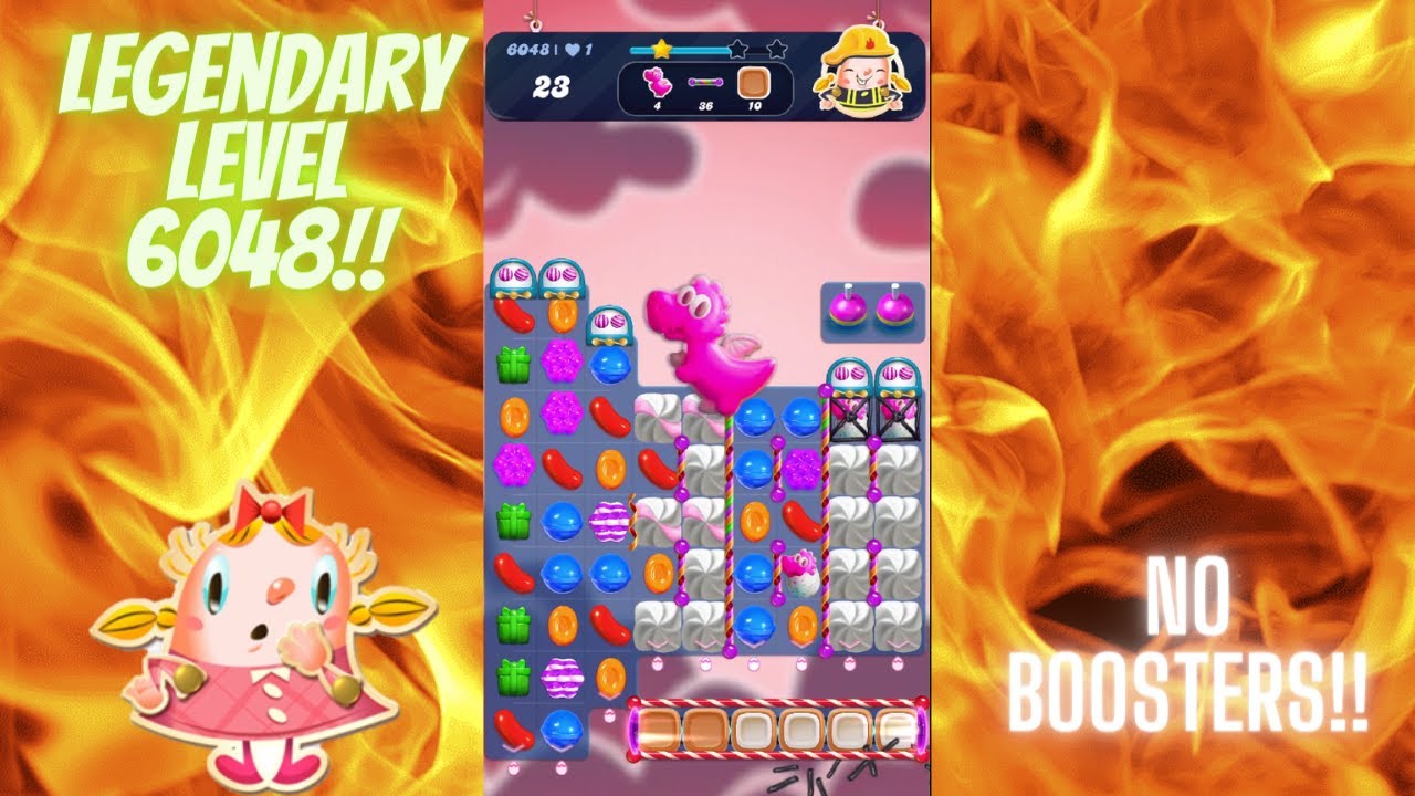 PLAY LEVEL 6048 OF CANDY CRUSH SAGA WITHOUT BOOSTERS