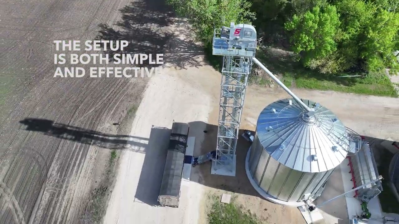 Sudenga Solutions: Aerial Farm Tour of Drive Over Conveyor and Bucket Elevator System