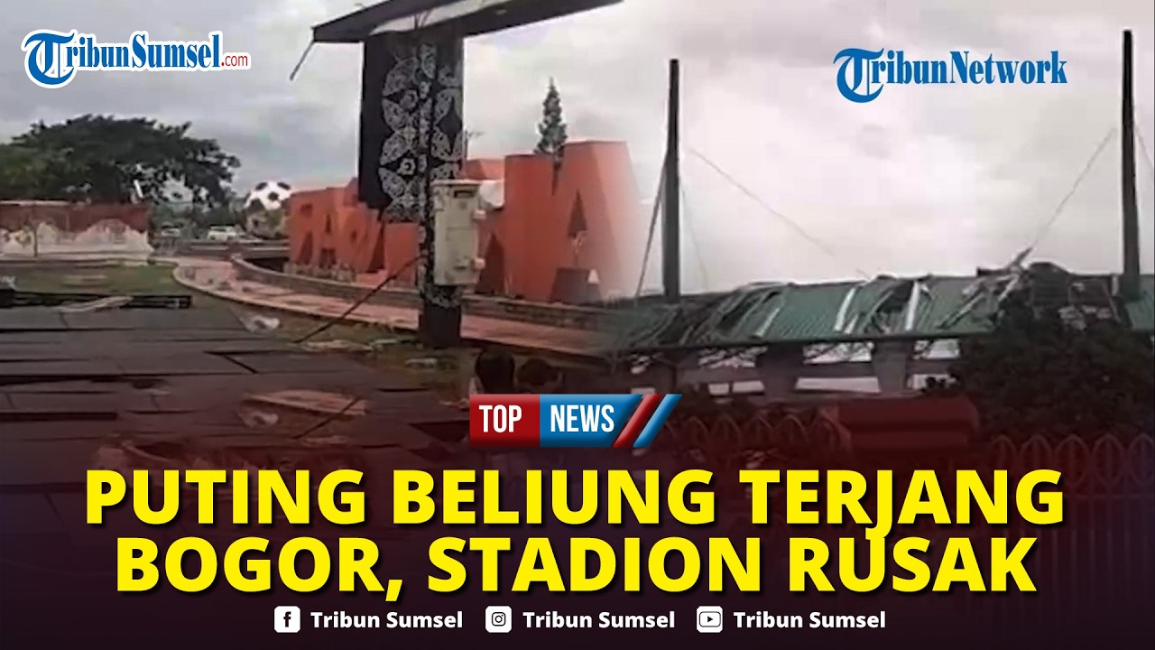 🔴Detik-detik Puting Beliung Porak porandakan Kawasan Pakansari Bogor, Videotron Ambruk & Warga Panik