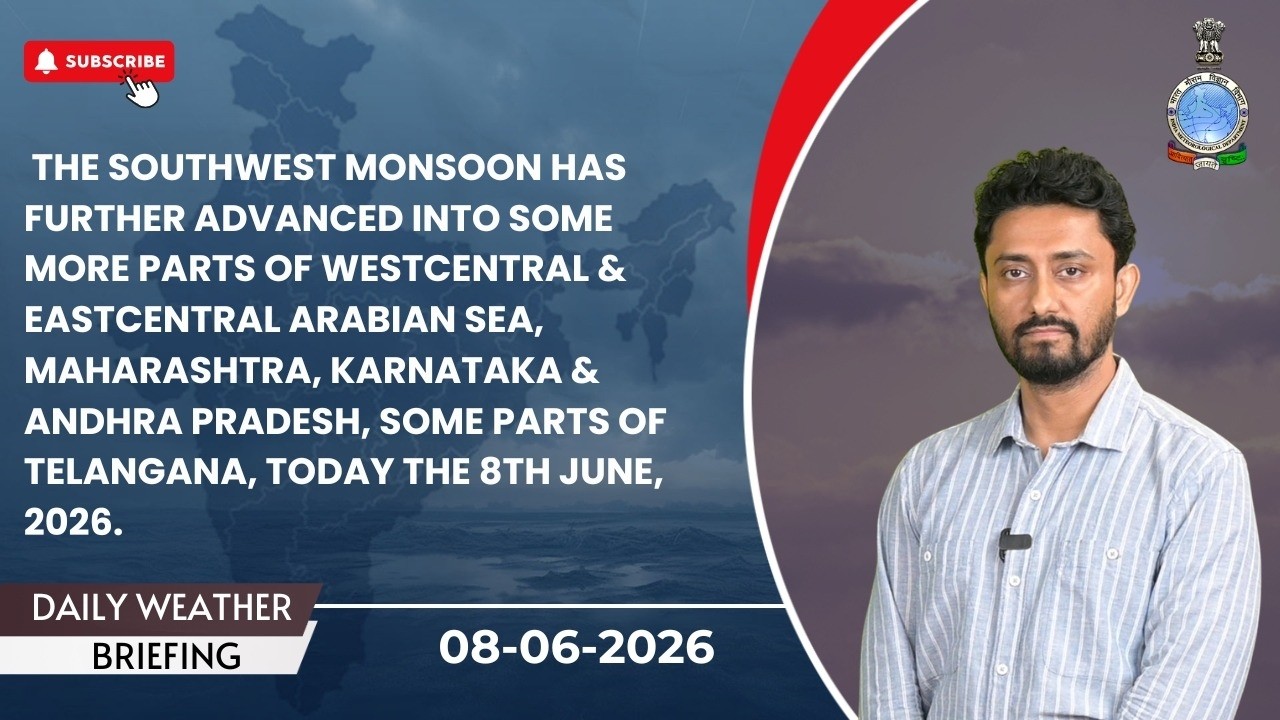 Isolated extremely heavy rainfall likely over Karnataka & Kerala on 8th & 9th June, 2026.
