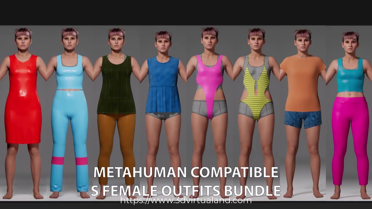 MetaHuman Compatible S Female Outfits Bundle