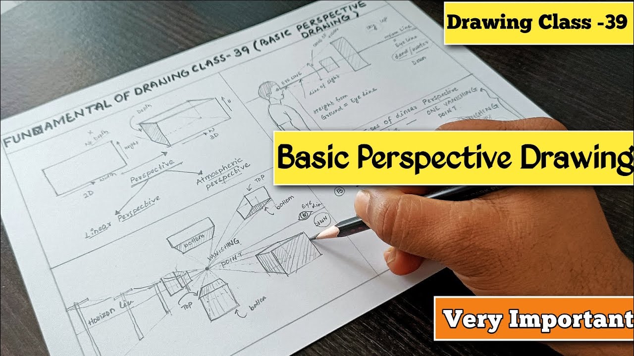 Basic Perspective Drawing Tutorial|Perspective Drawing for beginners|Drawing class-39