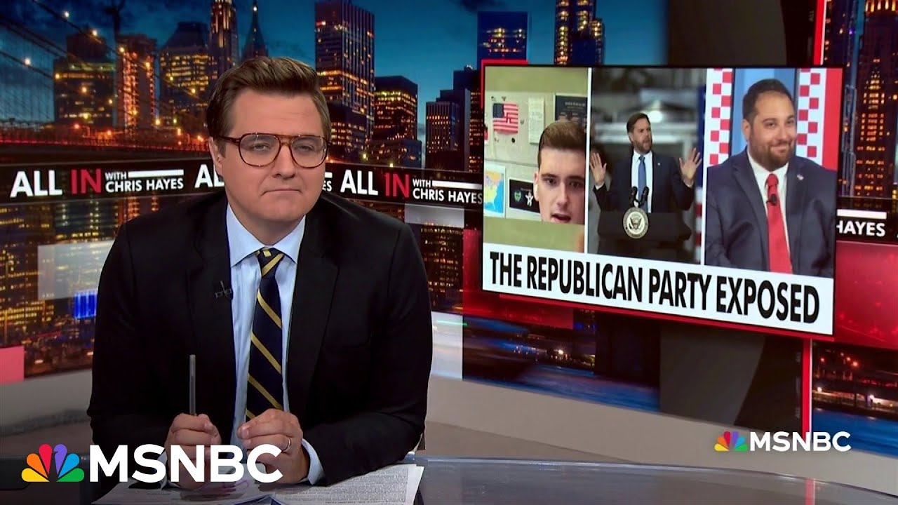 'Kids telling edgy jokes’? Hayes SHREDS Vance’s defense of racist GOP group chat