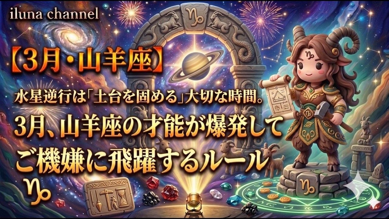 【やぎ座♑3月】水星逆行は「土台を固める」大切な時間。3月、山羊座の才能が爆発してご機嫌に飛躍するルール。