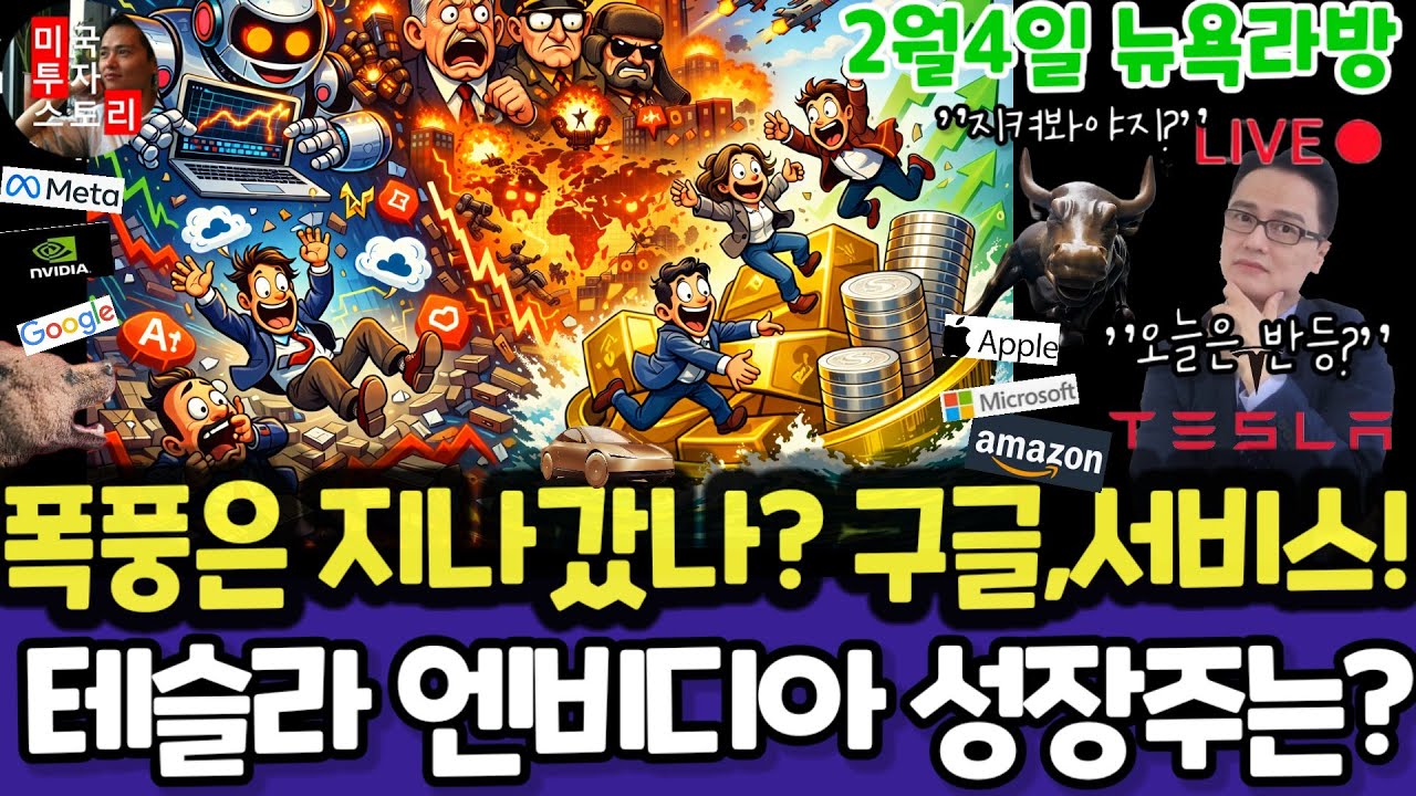 미국주식시황/서비스PMI,AMD어닝/테슬라 엔비디아 구글 애플 아마존 메타 마이크로소프트 팔란티어 아이온큐 리게티 QBTS 삼성전자 MU 슈마컴 오라클 코어위브 DXYZ LLY노보