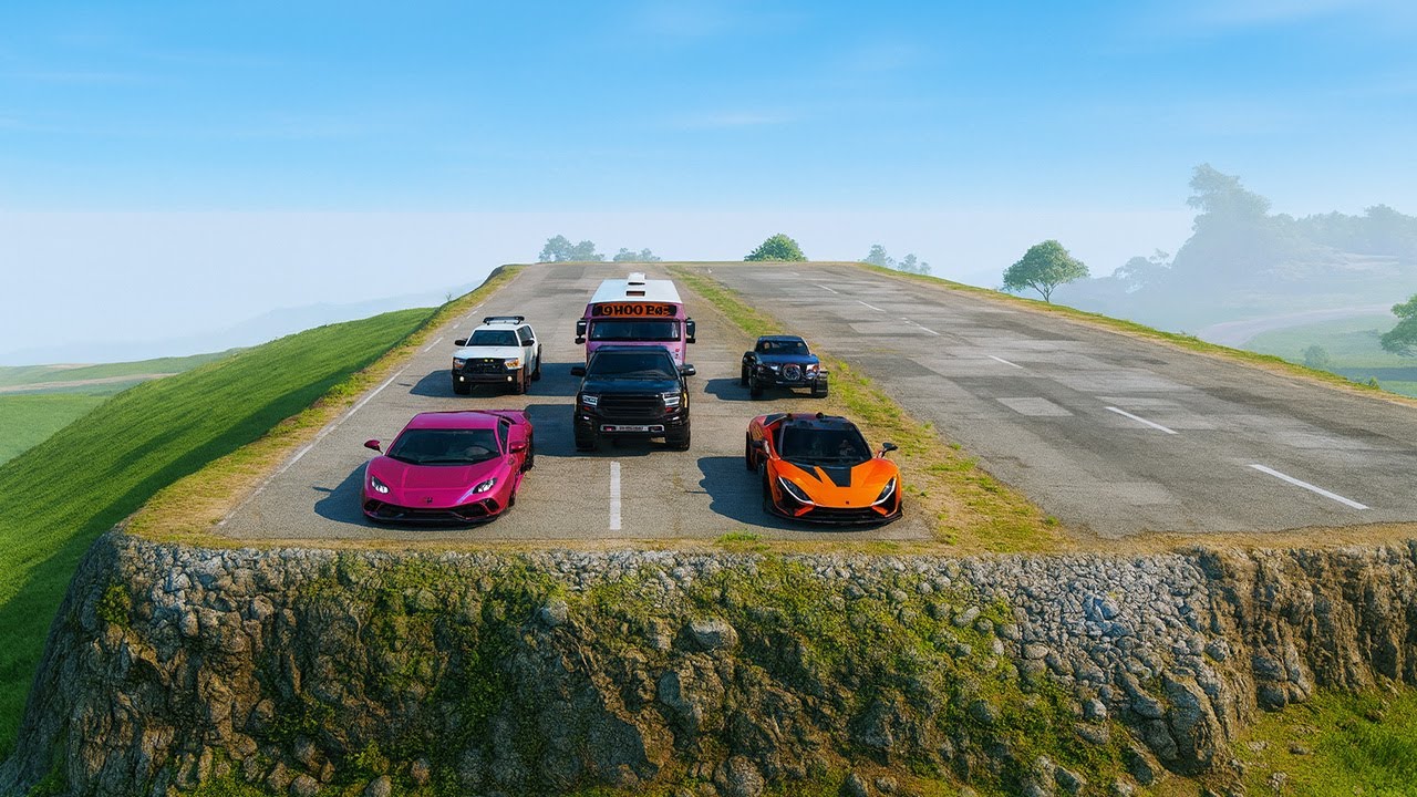 Cars VS Cliff driving challenge - Beamng Drive