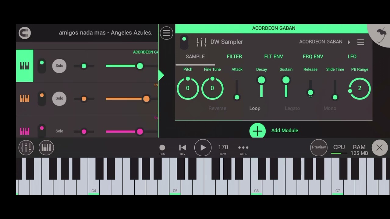 ACORDEON GABBANELLI | sample DWP FREE DOWNLOAD - Amigos nada mas - Ángeles Azules