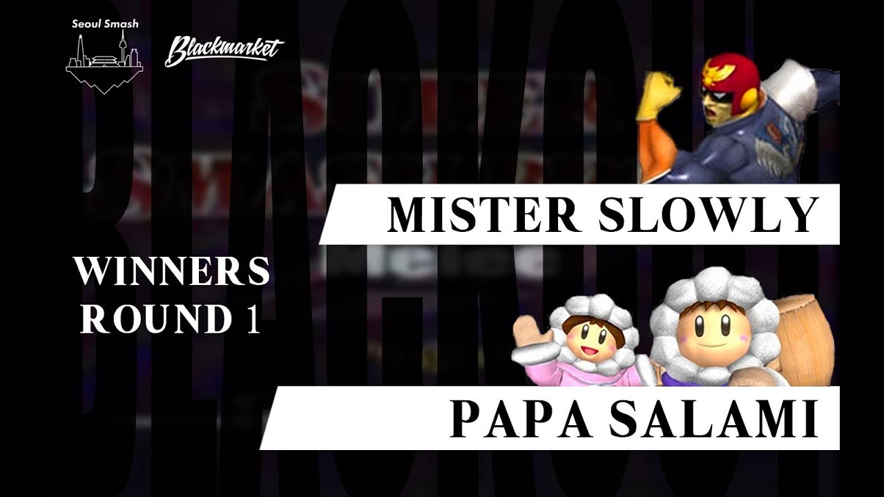 MisterSlowly (Falcon) vs PapaSalami (Ice Climbers) - BLACKOUT 1 SSBM - Winners R1