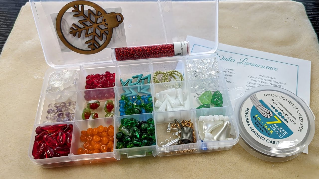 Организация декабрьского выпуска «Сокровища Potomac Beads Best Bead Box: Winter Luminescence»