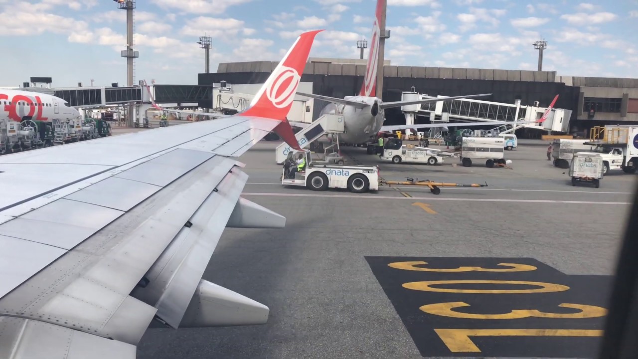 (4K) Decolagem B737-800 GOL São Paulo Guarulhos