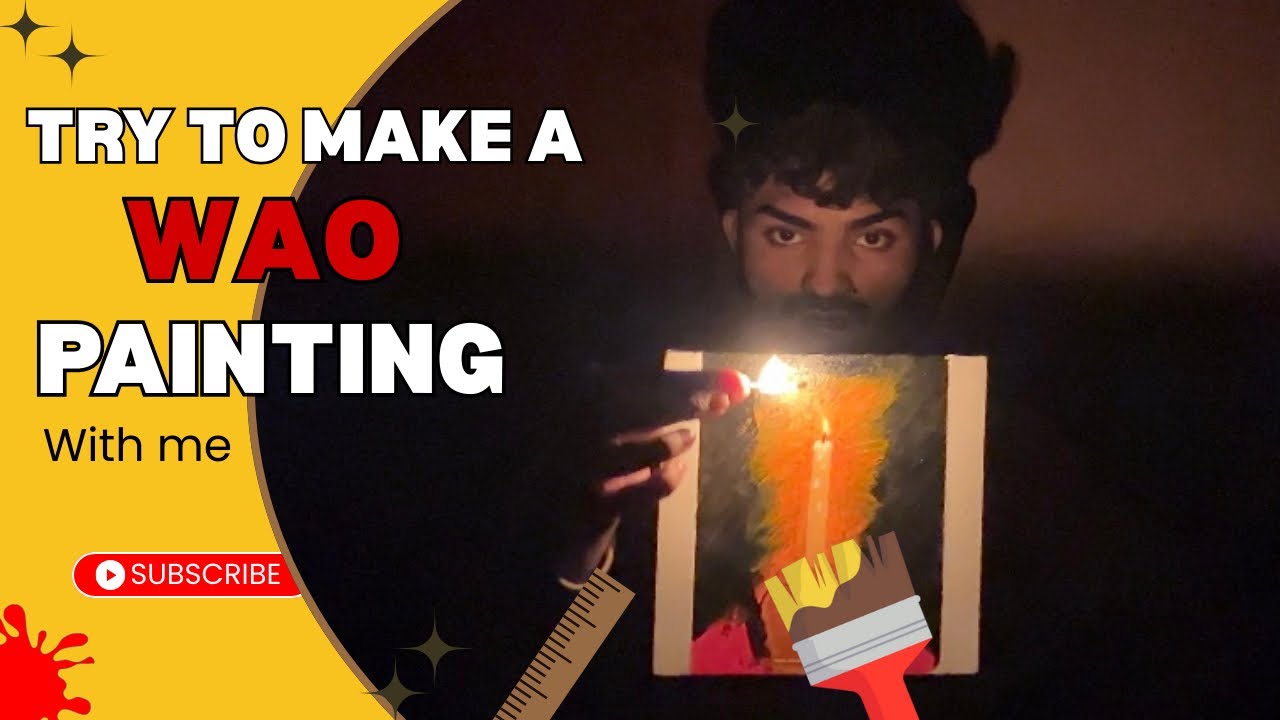 Painted a glowing candle 🕯️ | peaceful art video for stress Relief 