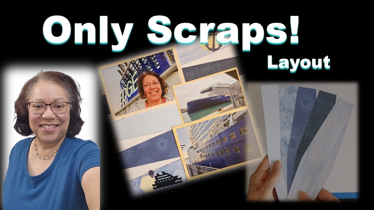 Scrapbooking: Layout with Scraps of Paper Only (Large Flat Hexagons)