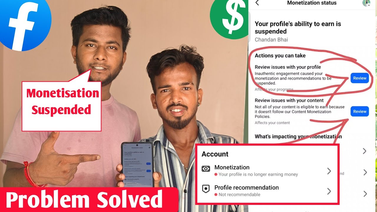 📌Facebook Monetisation & Recommendations suspended Problem Solved ☺️ | Fb InAuthentic Engagement 