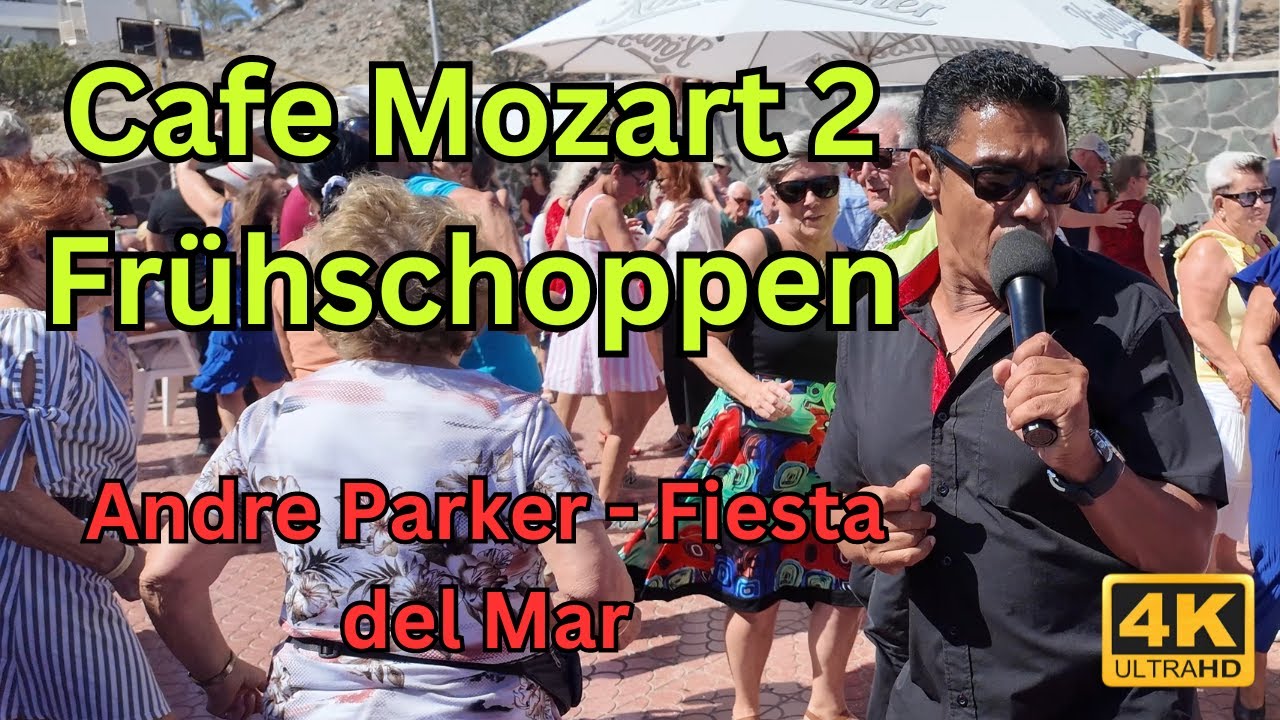 ☀️Cafe Mozart 2 🇪🇸 Andre Parker - Fiesta del Mar #anexo2  #4k #playadelingles #andreparker