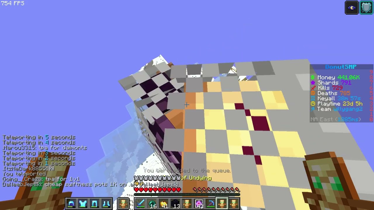 tping to tp trappers on the donutsmp!