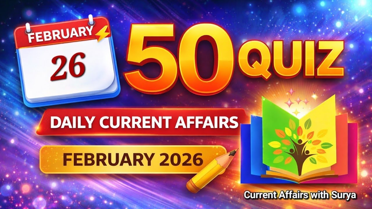 📚 26 February 2026 | Current Affairs with Surya | Daily Current Affairs Quiz in Tamil and English