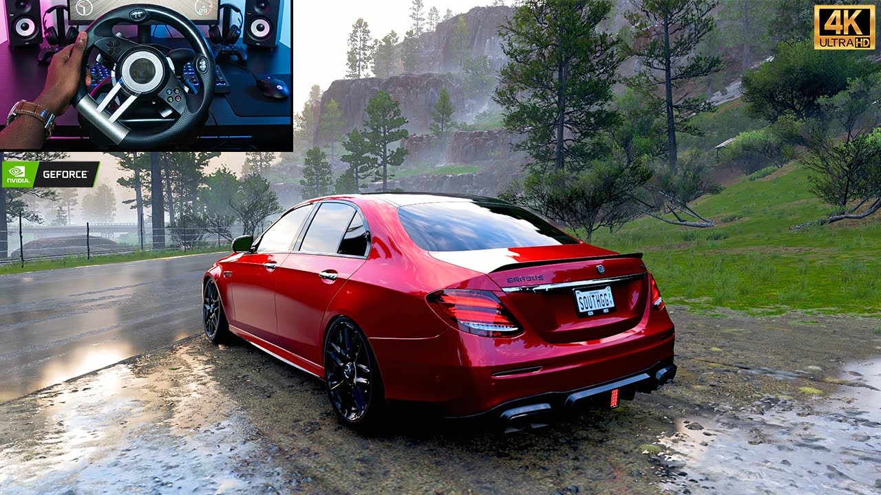 795HP Mercedes Benz E63 S Brabus Red AMG AWD - Forza Horizon  5 | Steering Wheel Gameplay | 4K60FPS