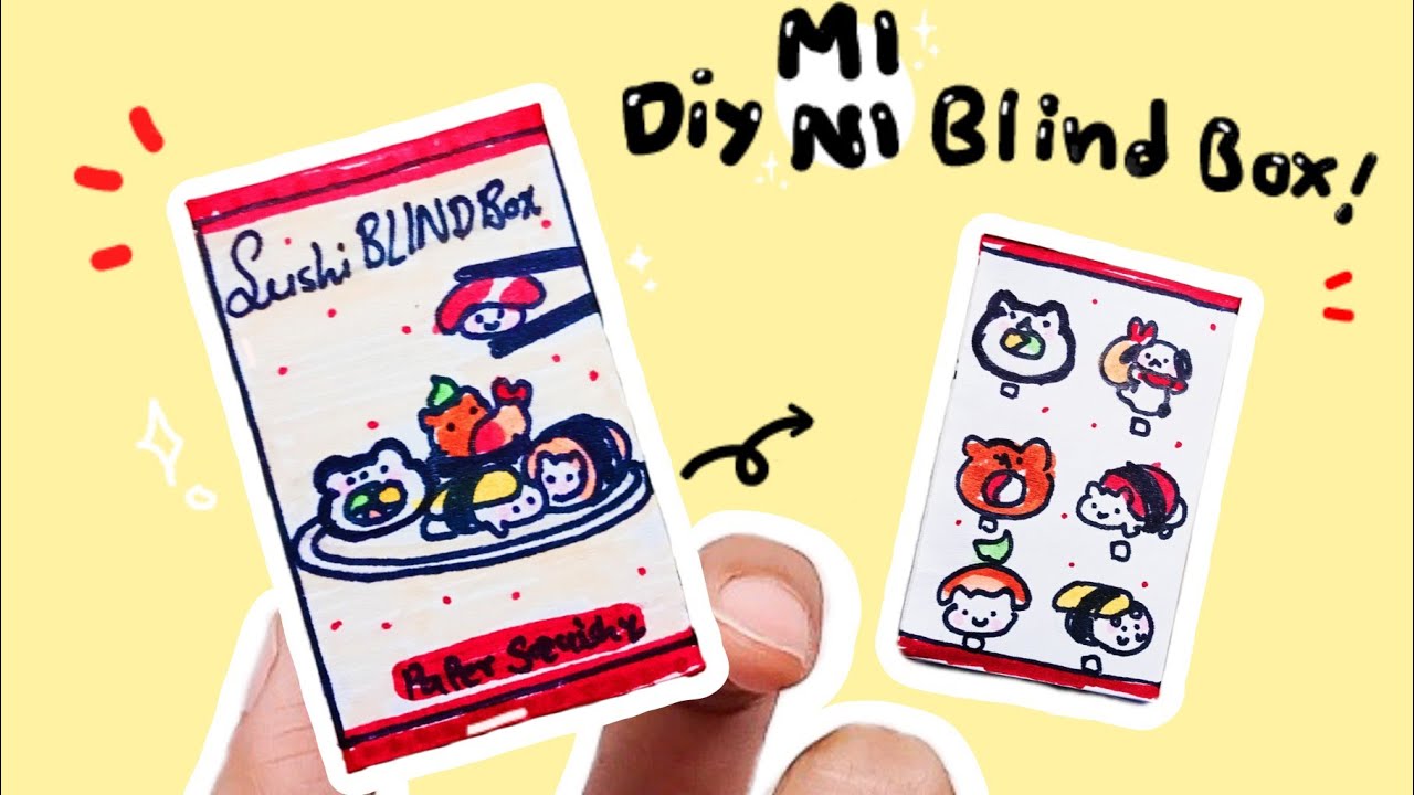 Paper diy 🌸| Mini Blind Box making tutorial| Sushi blind box| How to make| Paper Squishy|  ASMR.