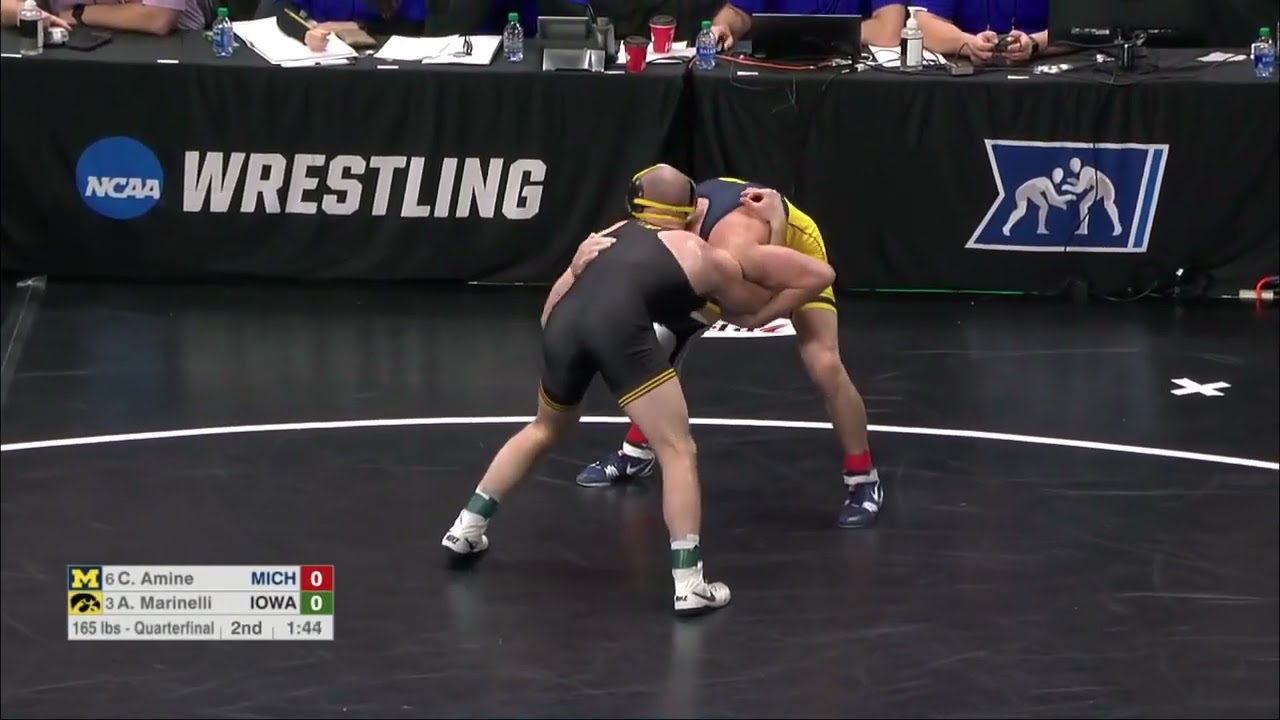 165 lbs : Alex Marinelli vs Cameron Amine ( QuaterFinal ) | NCAA Wrestling Championshis 2022