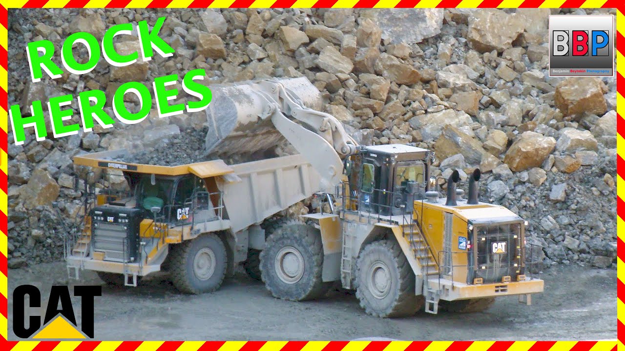 💥BLASTING💥 CAT 990K, 2x 775G, Quarry, Germany, 2024. #caterpillar #loader