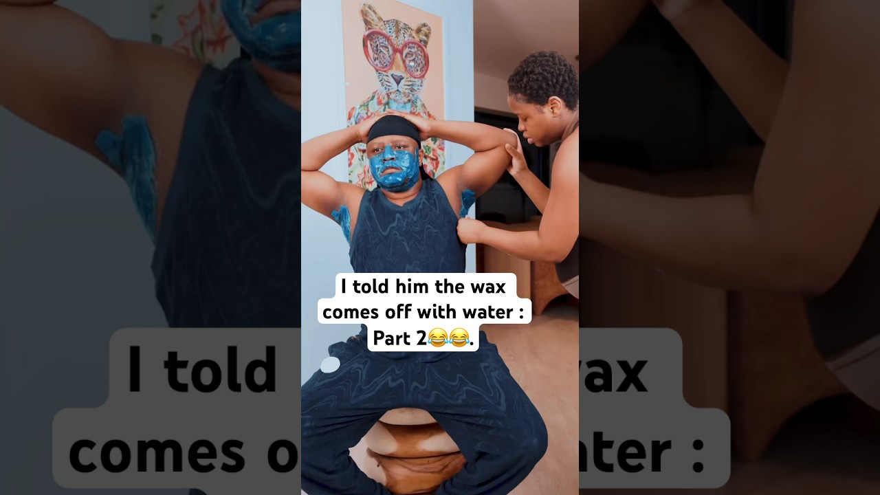 I told him the wax comes off with water : Part 2😂😂. #fyp #viral #foryou #husband #waxing
