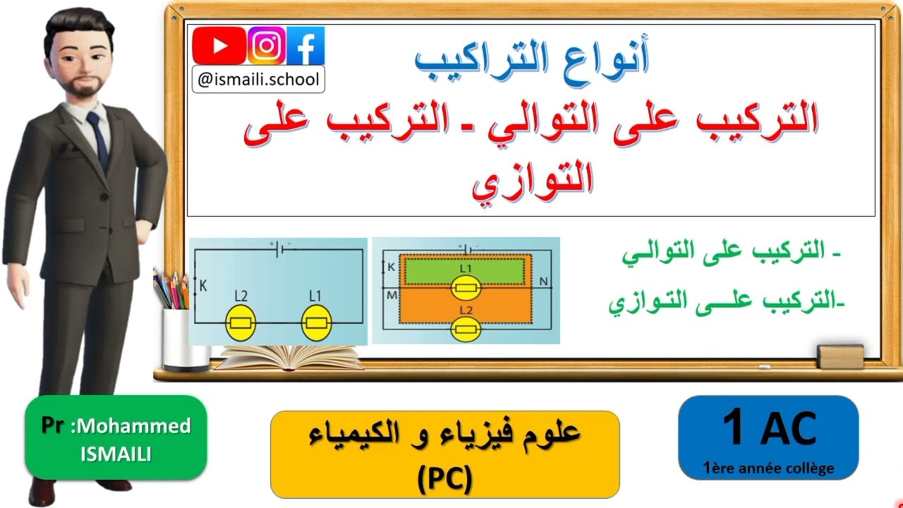 1AC PC درس أنواع التراكيب  التركيب على التوالي ـ التركيب على التوازي   السنة الأولى إعدادي