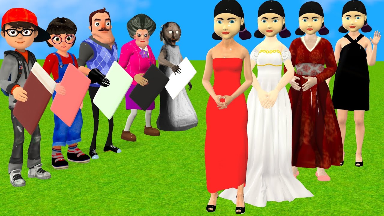 Scary Teacher 3D vs Squid Game Choose Beautiful Princess Dress vs Dressing Room 5 Times Challenger