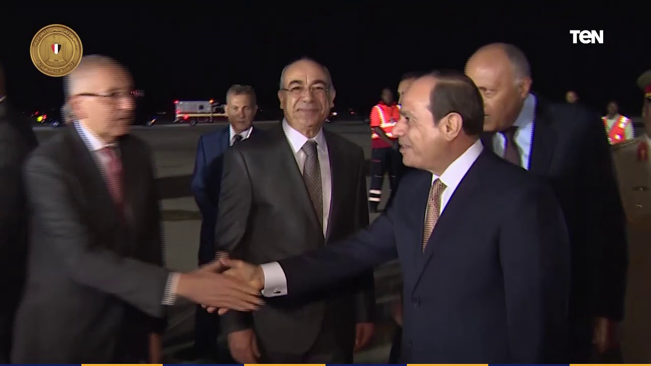 لحظة وصول الرئيس السيسي إلى الولايات المتحدة الأمريكية وسط استقبال حافل من الجالية المصرية
